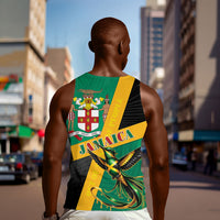 Jamaica Independence Day Men Tank Top Coat Of Arms With Doctor Bird Tropical Vibes