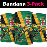 Jamaica Independence Day Neck Gaiter Coat Of Arms With Doctor Bird Tropical Vibes