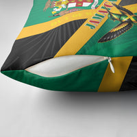 Jamaica Independence Day Pillow Cover Coat Of Arms With Doctor Bird Tropical Vibes