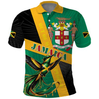 Jamaica Independence Day Polo Shirt Coat Of Arms With Doctor Bird Tropical Vibes