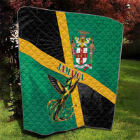 Jamaica Independence Day Quilt Coat Of Arms With Doctor Bird Tropical Vibes