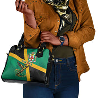 Jamaica Independence Day Shoulder Handbag Coat Of Arms With Doctor Bird Tropical Vibes