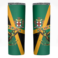 Jamaica Independence Day Skinny Tumbler Coat Of Arms With Doctor Bird Tropical Vibes
