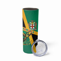 Jamaica Independence Day Skinny Tumbler Coat Of Arms With Doctor Bird Tropical Vibes