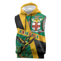 Jamaica Independence Day Sleeveless Hoodie Coat Of Arms With Doctor Bird Tropical Vibes