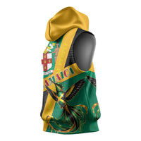 Jamaica Independence Day Sleeveless Hoodie Coat Of Arms With Doctor Bird Tropical Vibes