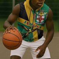 Jamaica Independence Day Sleeveless Zip Hoodie Coat Of Arms With Doctor Bird Tropical Vibes