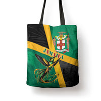 Jamaica Independence Day Tote Bag Coat Of Arms With Doctor Bird Tropical Vibes