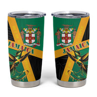 Jamaica Independence Day Tumbler Cup Coat Of Arms With Doctor Bird Tropical Vibes