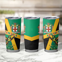 Jamaica Independence Day Tumbler Cup Coat Of Arms With Doctor Bird Tropical Vibes