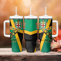 Jamaica Independence Day Tumbler With Handle Coat Of Arms With Doctor Bird Tropical Vibes