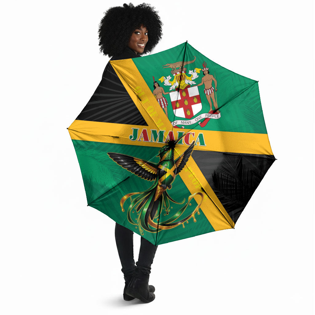 Jamaica Independence Day Umbrella Coat Of Arms With Doctor Bird Tropical Vibes