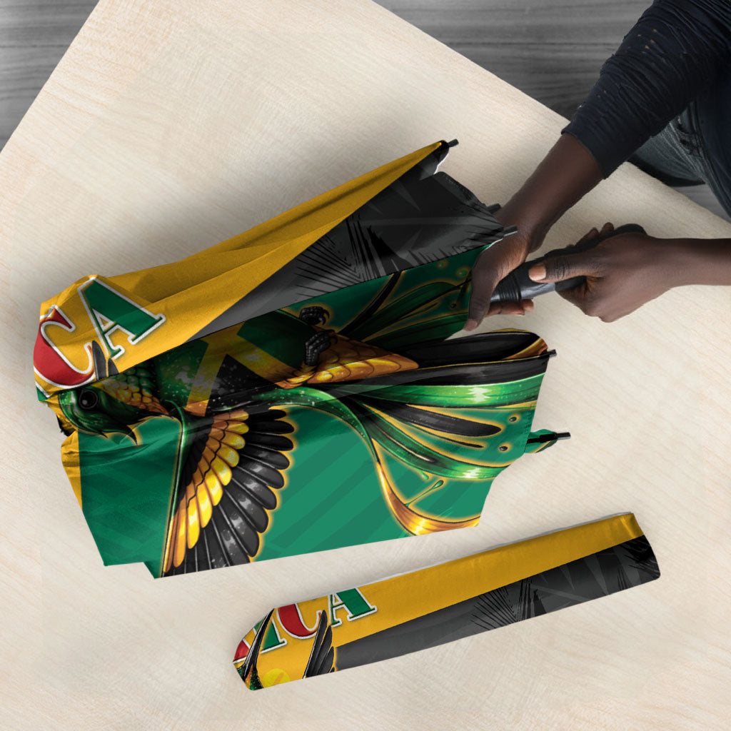 Jamaica Independence Day Umbrella Coat Of Arms With Doctor Bird Tropical Vibes