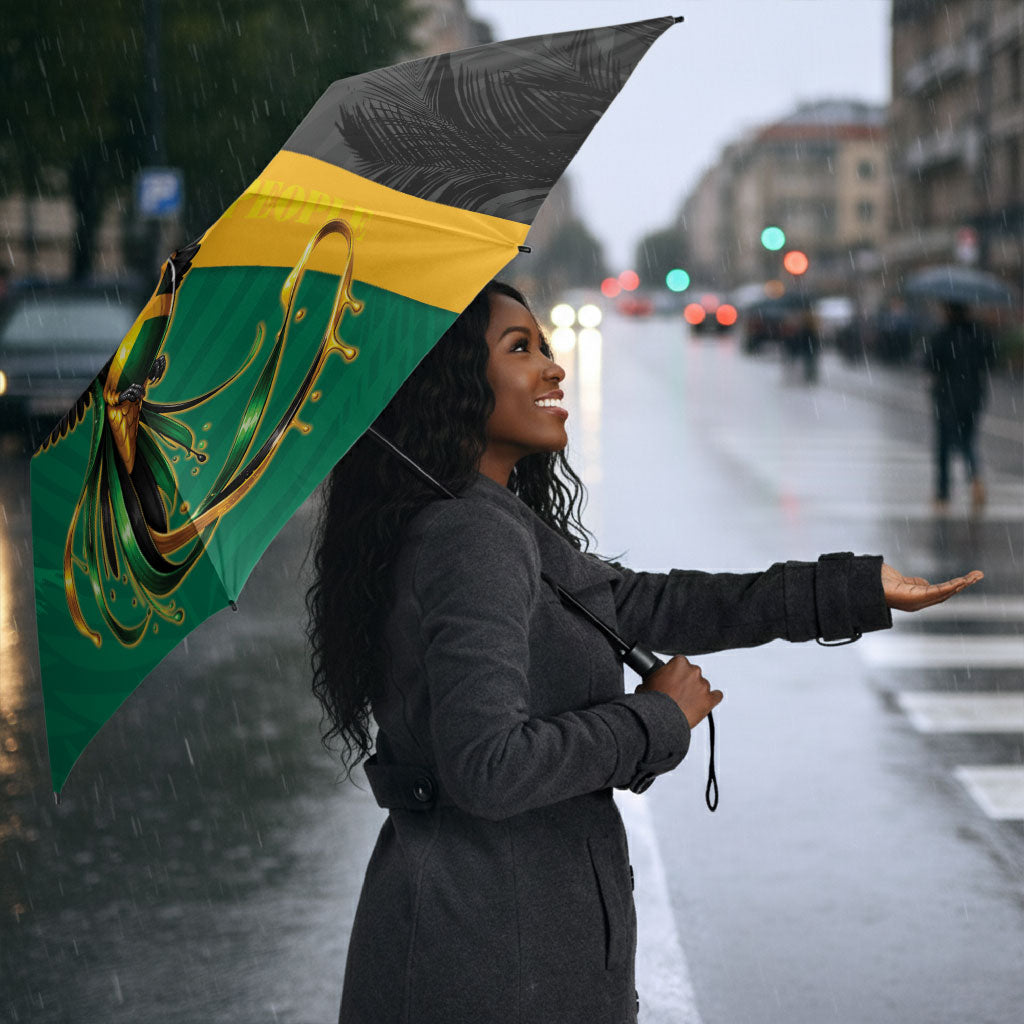 Jamaica Independence Day Umbrella Coat Of Arms With Doctor Bird Tropical Vibes