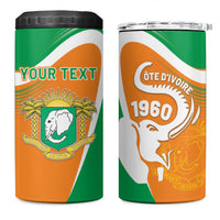 Personalized Ivory Coast 1960 4 in 1 Can Cooler Tumbler Happy Independence Day