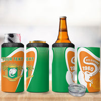 Personalized Ivory Coast 1960 4 in 1 Can Cooler Tumbler Happy Independence Day