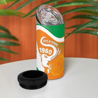 Personalized Ivory Coast 1960 4 in 1 Can Cooler Tumbler Happy Independence Day