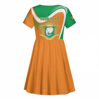 Personalized Ivory Coast 1960 Kid Short Sleeve Dress Happy Independence Day