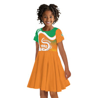 Personalized Ivory Coast 1960 Kid Short Sleeve Dress Happy Independence Day