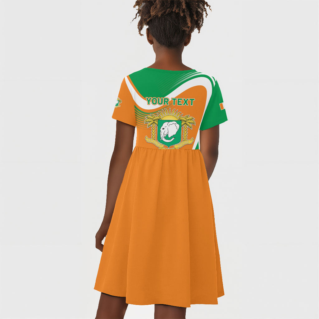 Personalized Ivory Coast 1960 Kid Short Sleeve Dress Happy Independence Day