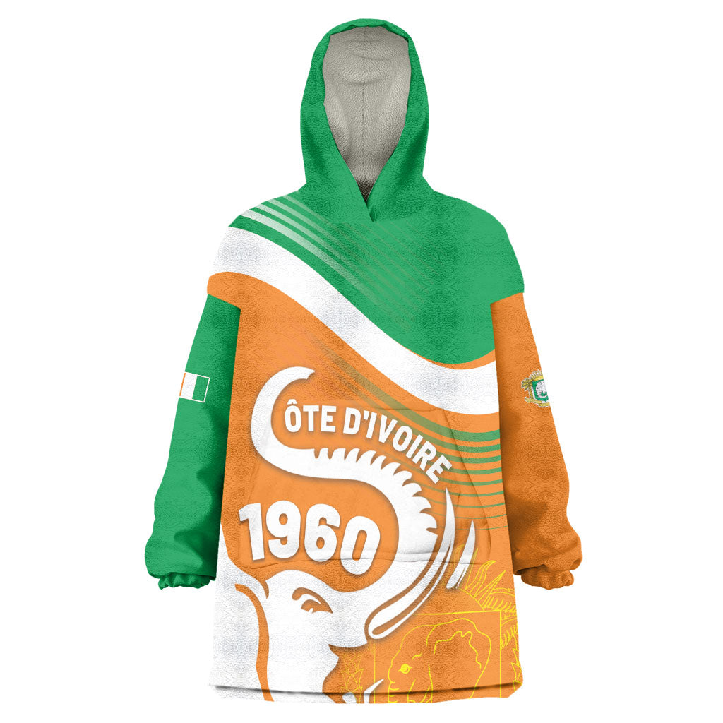 Personalized Ivory Coast 1960 Kid Wearable Blanket Hoodie Happy Independence Day