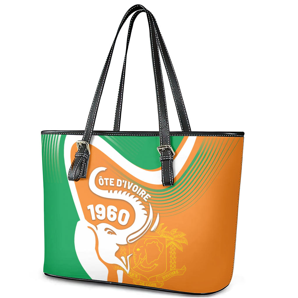 Ivory Coast 1960 Leather Tote Bag Happy Independence Day
