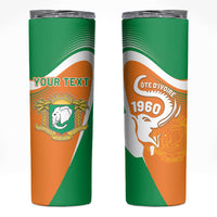 Personalized Ivory Coast 1960 Skinny Tumbler Happy Independence Day