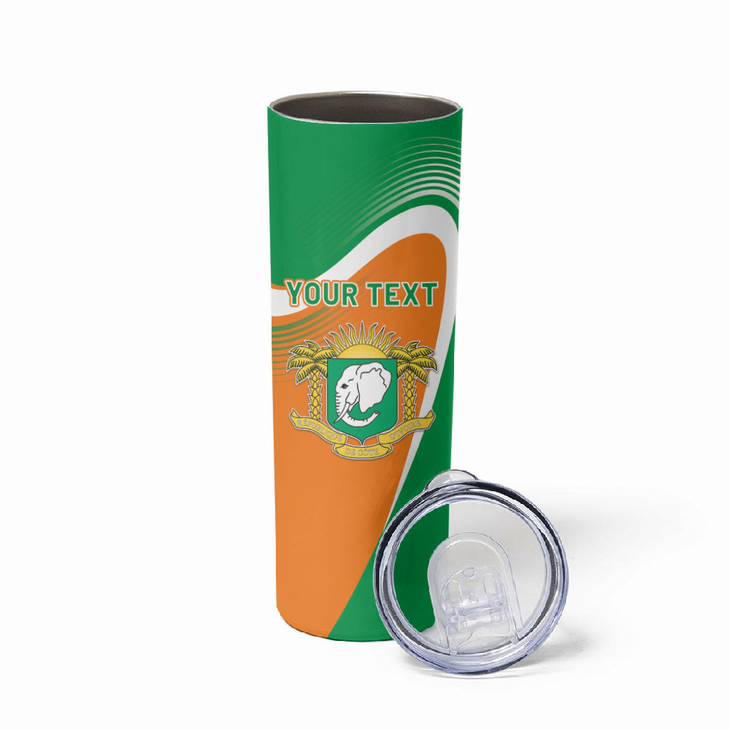 Personalized Ivory Coast 1960 Skinny Tumbler Happy Independence Day