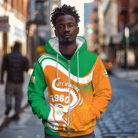 Personalized Ivory Coast 1960 Zip Hoodie Happy Independence Day