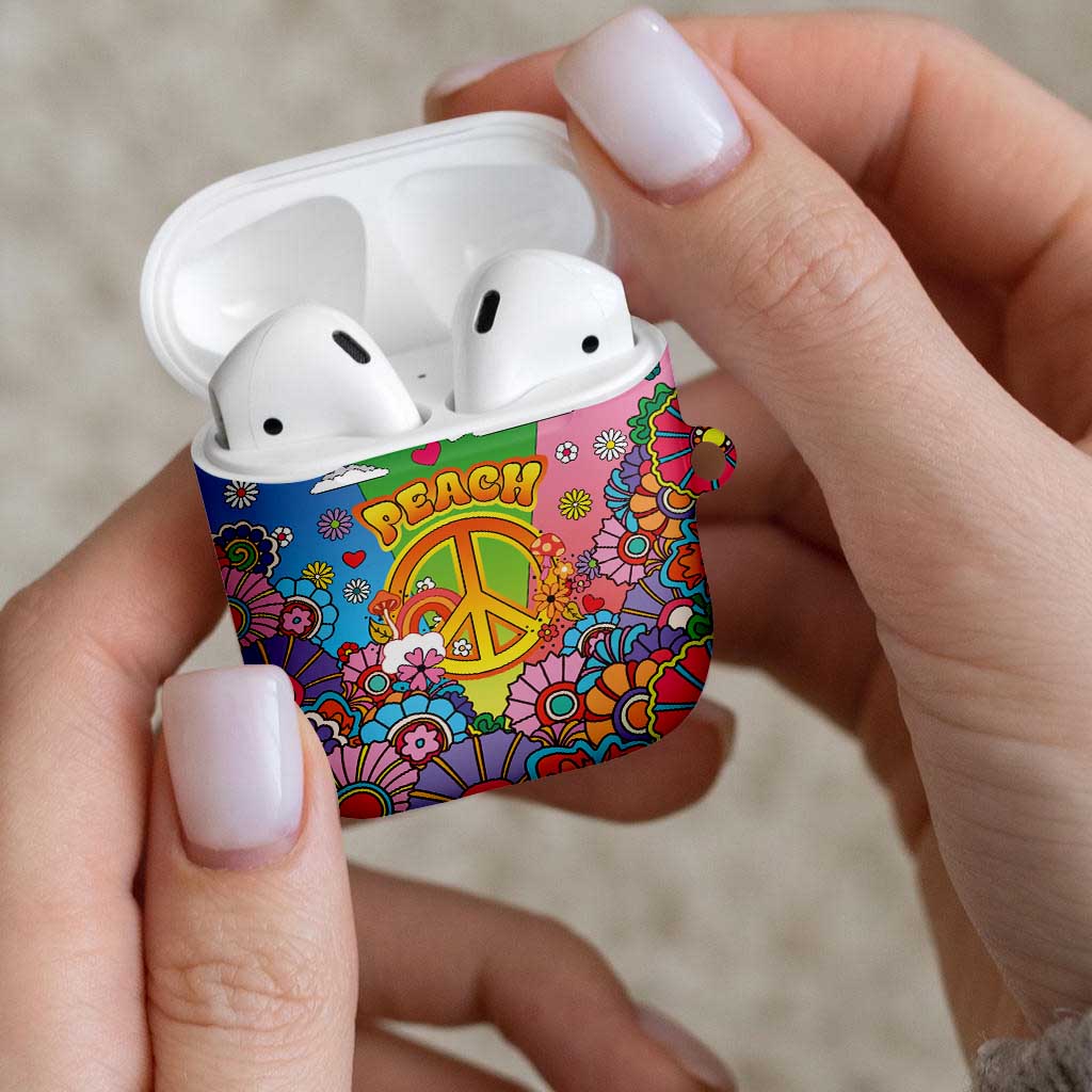 Hippie Peace Love AirPods Case Colorful Style - Wonder Print Shop