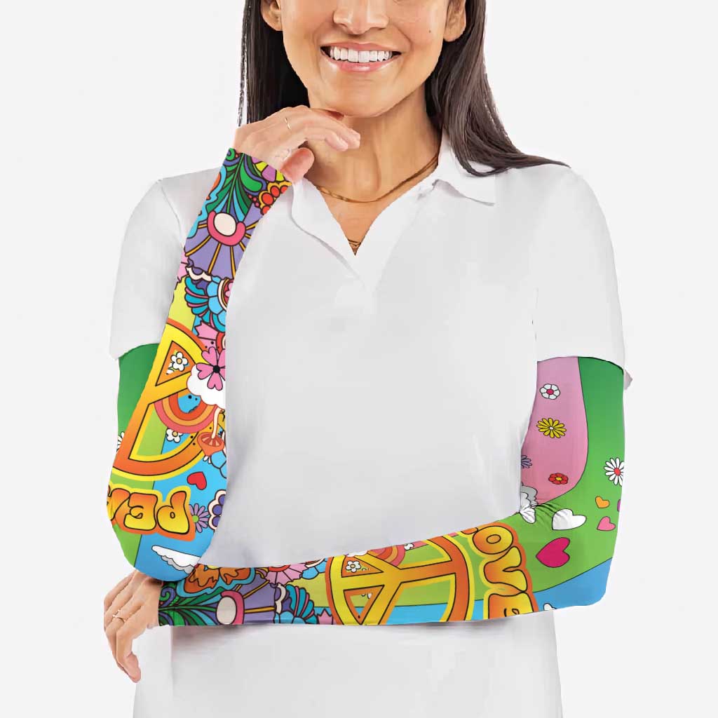 Hippie Peace Love Arm Sleeves Colorful Style - Wonder Print Shop