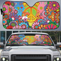 Hippie Peace Love Auto Sun Shade Colorful Style - Wonder Print Shop