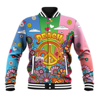 Hippie Peace Love Baseball Jacket Colorful Style - Wonder Print Shop