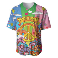 Hippie Peace Love Baseball Jersey Colorful Style - Wonder Print Shop