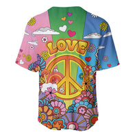Hippie Peace Love Baseball Jersey Colorful Style - Wonder Print Shop