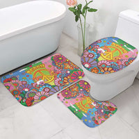 Hippie Peace Love Bathroom Set Colorful Style - Wonder Print Shop