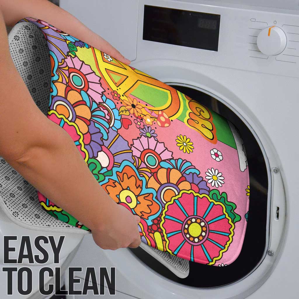 Hippie Peace Love Bathroom Set Colorful Style - Wonder Print Shop