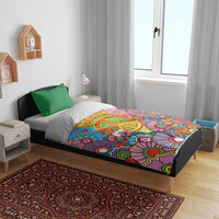 Hippie Peace Love Bedding Set Colorful Style - Wonder Print Shop