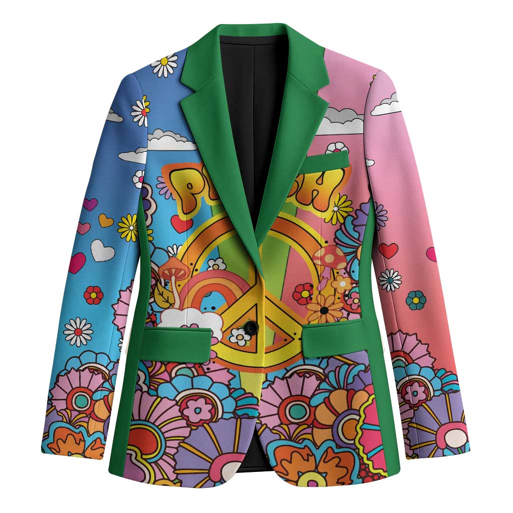 Hippie Peace Love Blazer Colorful Style - Wonder Print Shop