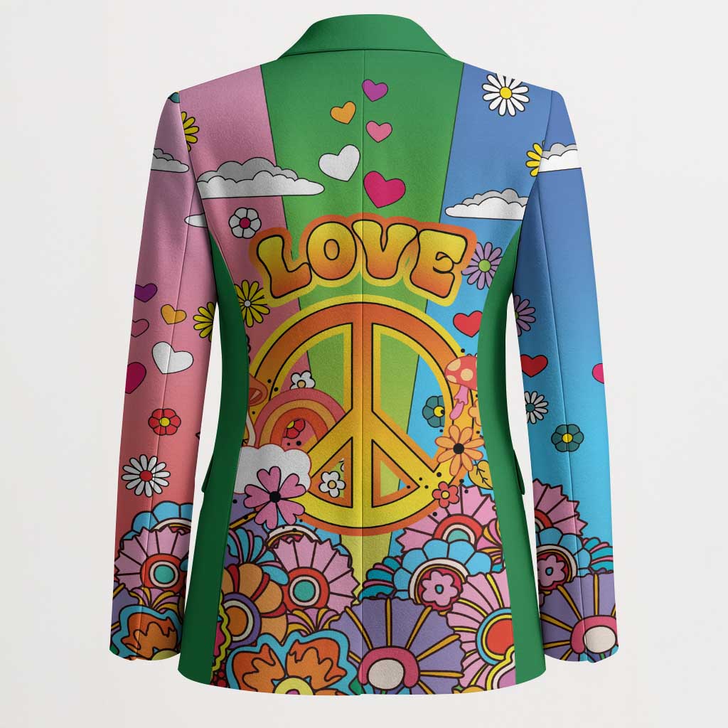 Hippie Peace Love Blazer Colorful Style - Wonder Print Shop