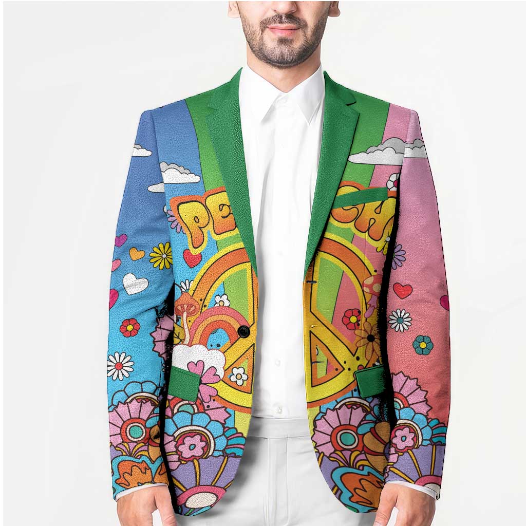 Hippie Peace Love Blazer Colorful Style - Wonder Print Shop