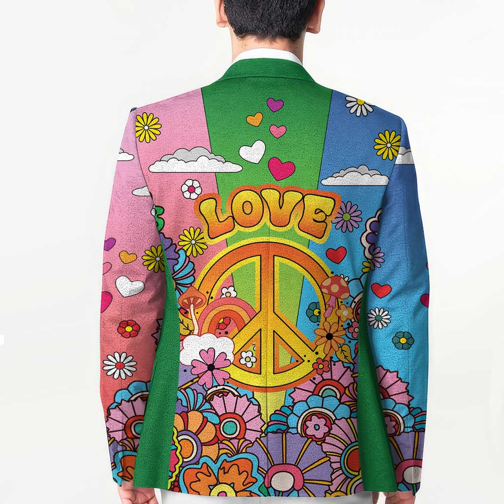 Hippie Peace Love Blazer Colorful Style - Wonder Print Shop