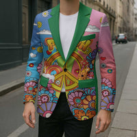 Hippie Peace Love Blazer Colorful Style - Wonder Print Shop