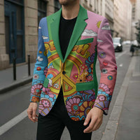Hippie Peace Love Blazer Colorful Style - Wonder Print Shop
