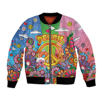 Hippie Peace Love Bomber Jacket Colorful Style - Wonder Print Shop