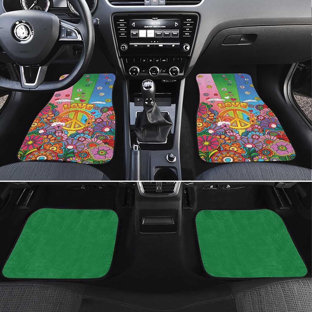Hippie Peace Love Car Mats Colorful Style - Wonder Print Shop