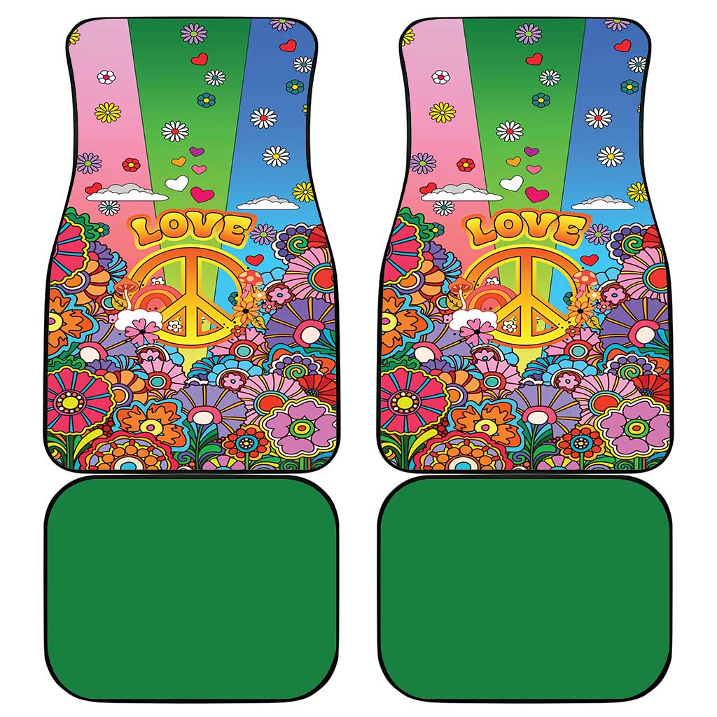 Hippie Peace Love Car Mats Colorful Style - Wonder Print Shop