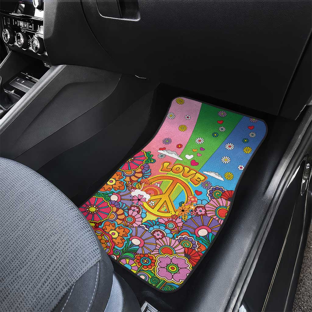 Hippie Peace Love Car Mats Colorful Style - Wonder Print Shop