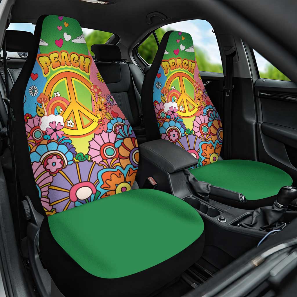 Hippie Peace Love Car Seat Cover Colorful Style - Wonder Print Shop