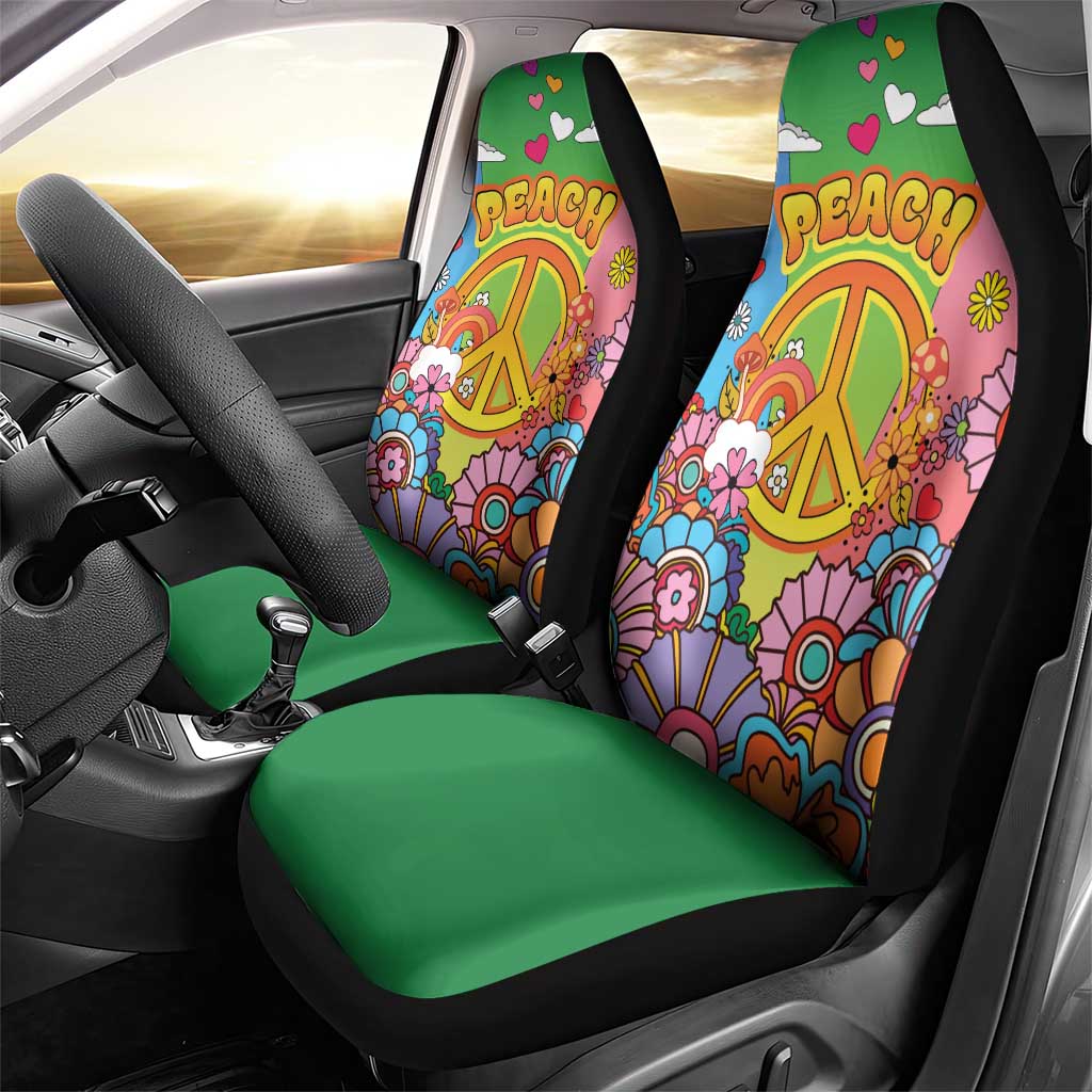 Hippie Peace Love Car Seat Cover Colorful Style - Wonder Print Shop